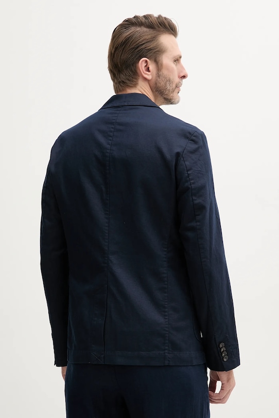 Oblečenie Sako s prímesou ľanu United Colors of Benetton 2YQSUW014 tmavomodrá