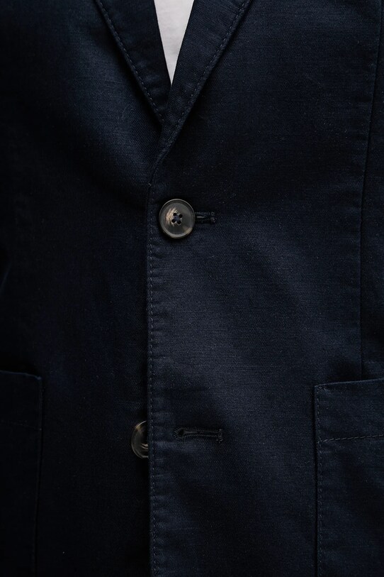 Sako s prímesou ľanu United Colors of Benetton 2YQSUW014 tmavomodrá