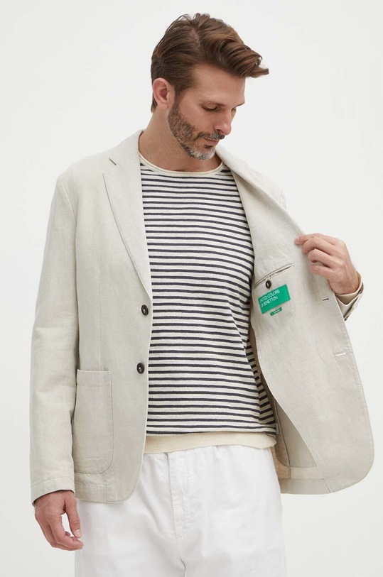 Sako s prímesou ľanu United Colors of Benetton 2YQSUW014