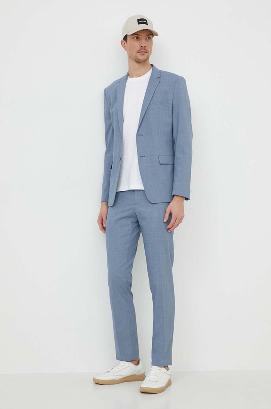 Calvin Klein marynarka z domieszką wełny K10K112583 niebieski SS24
