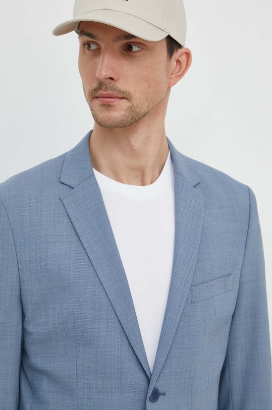 Calvin Klein marynarka z domieszką wełny niebieski K10K112583