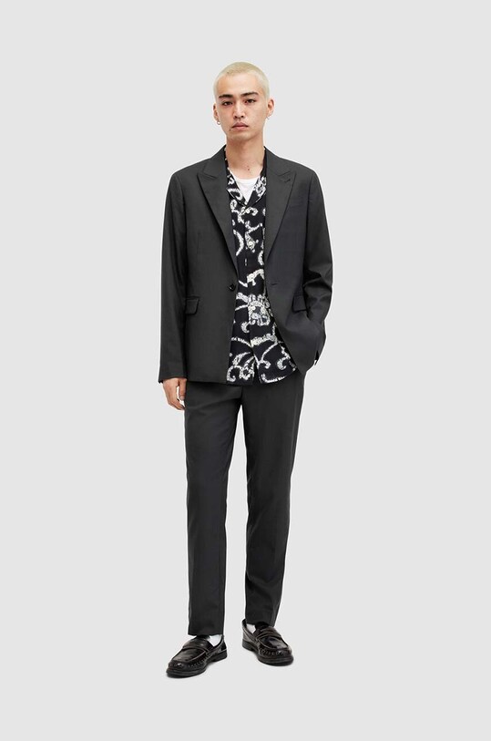 Пиджак с примесью шерсти AllSaints Dima MJ201Z чёрный