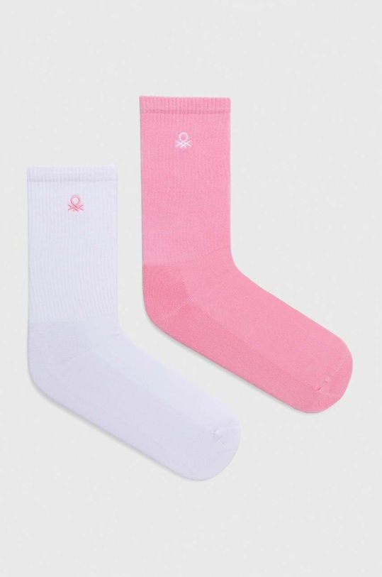 United Colors of Benetton skarpetki dziecięce 2-pack skarpetki długie różowy 6AO30702A.B.G.Seasonal