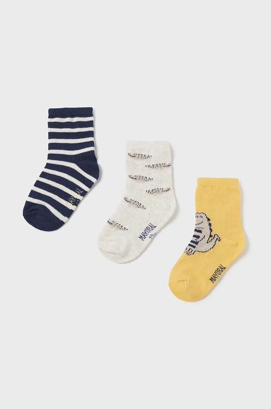 Mayoral skarpetki niemowlęce 3-pack skarpetki długie żółty 10652.3G.Skarpetki.PPYH