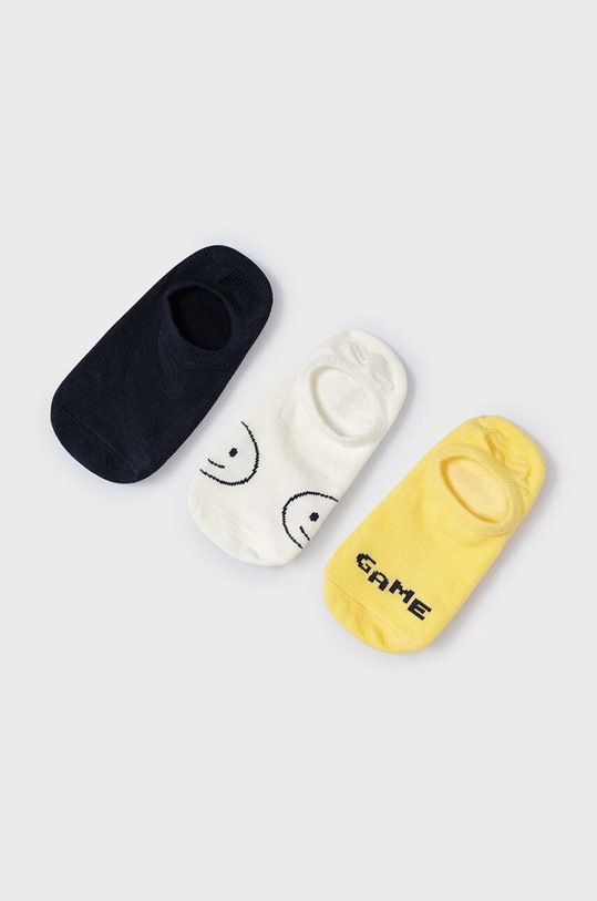 Mayoral skarpetki dziecięce 3-pack skarpetki krótkie żółty 10707.5H.Skarpetki.PPYH