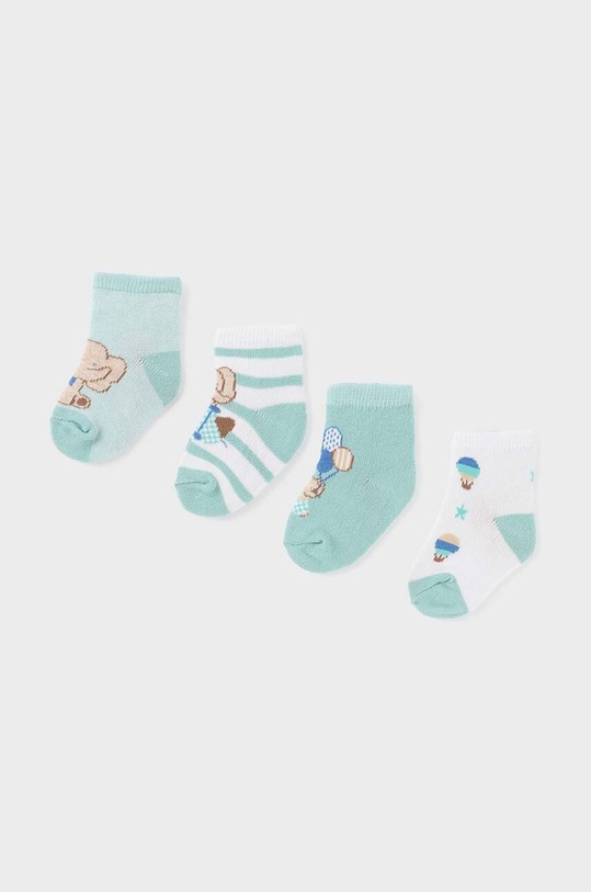 Mayoral Newborn skarpetki niemowlęce 4-pack skarpetki długie turkusowy 9706.1A.Newborn.PPYH