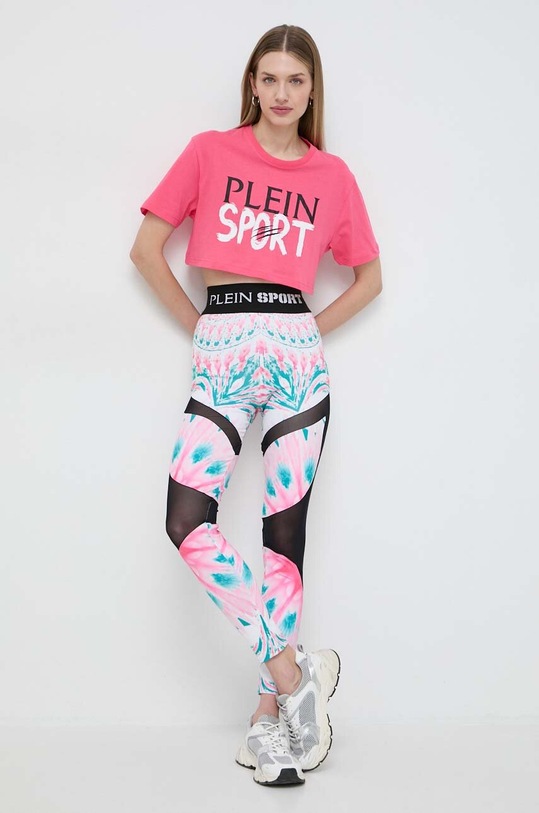 PLEIN SPORT colanti tricotaj roz SADC.WJT1823.STE003N