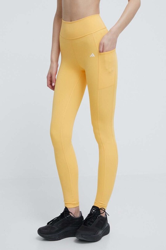 adidas Performance leggins de antrenament Optime tricotaj galben IT9111