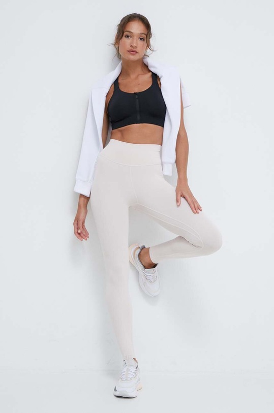 adidas Performance legginsy treningowe All Me IT9151 beżowy SS24