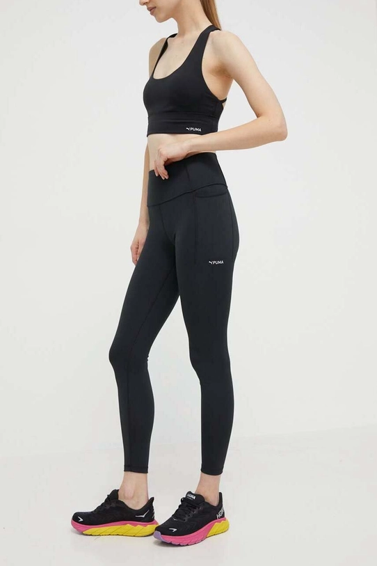 Puma legginsy treningowe Fit z elastanem czarny 524802