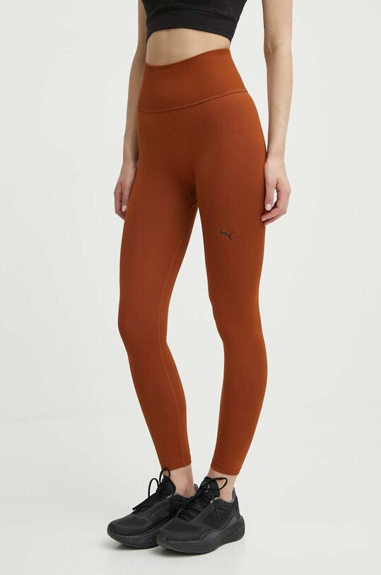 Tajice za trening Puma Shapeluxe Seamless pletivo smeđa 524360