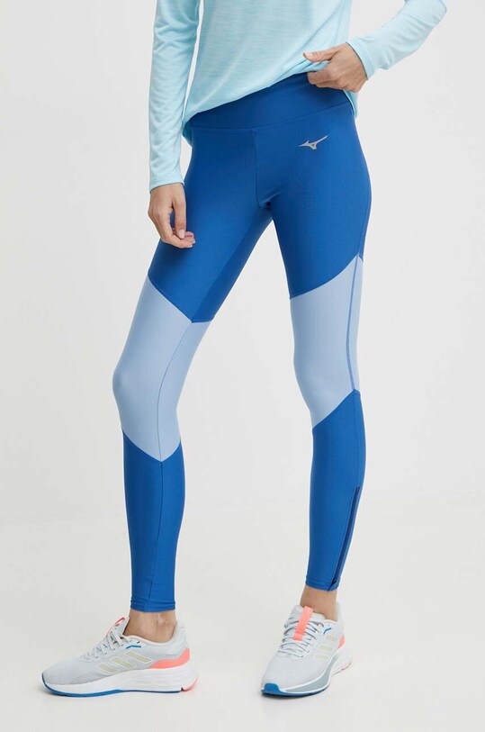Mizuno leggins de alergare Impulse Core tricotaj albastru J2GBB208