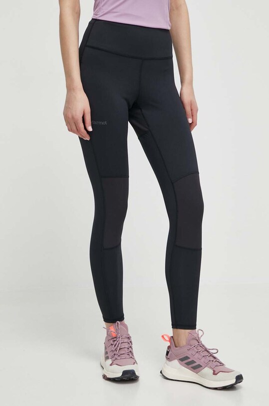 Marmot legginsy sportowe Rock Haven Hybrid z elastanem czarny M14179