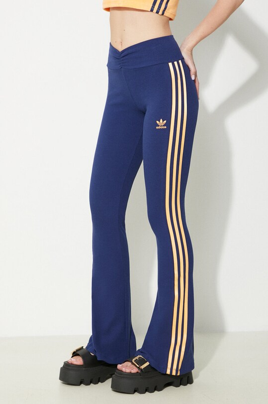 adidas Originals leggings RIB FLRD Leggin tessuto elasticizzato blu navy JG8045
