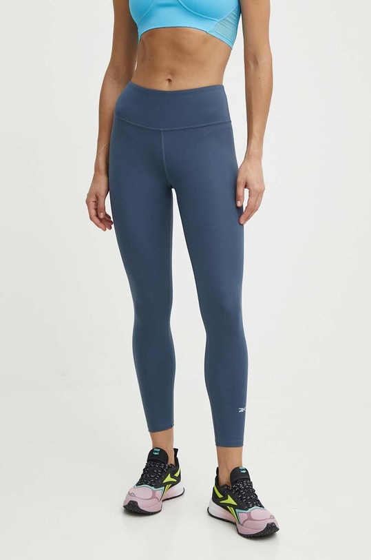 Reebok leggins de antrenament Active Collective Dreamblend tricotaj albastru 100076330