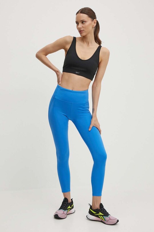 Reebok leggins de antrenament Lux Perform 100076194 albastru SS24