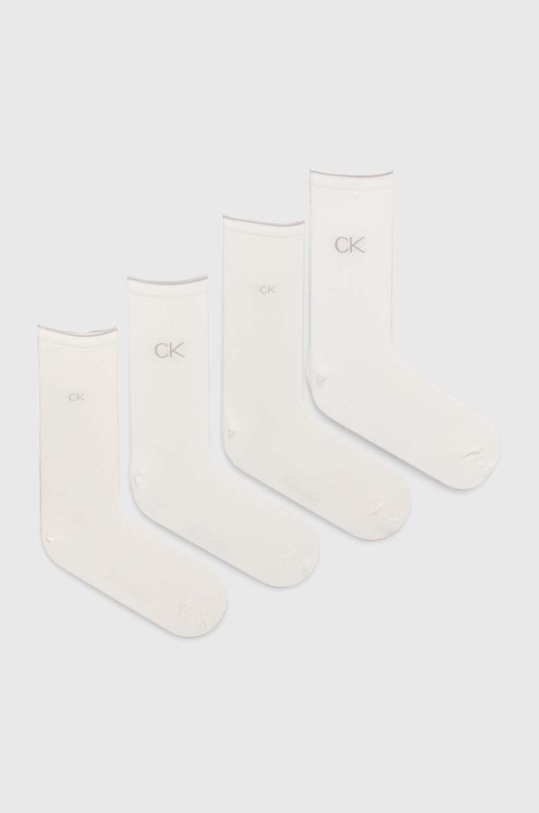 Ponožky Calvin Klein 4-pak dlhé ponožky biela 701229671