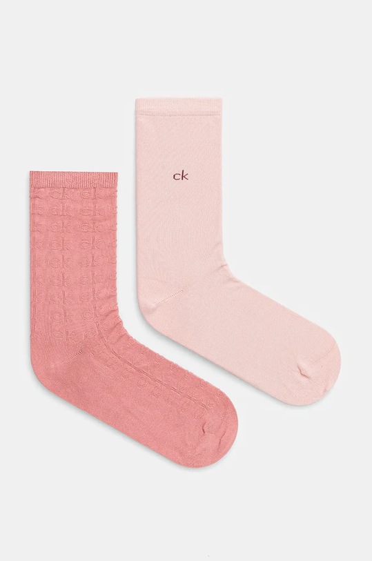 Calvin Klein skarpetki 2-pack drobny wzór różowy 701230656