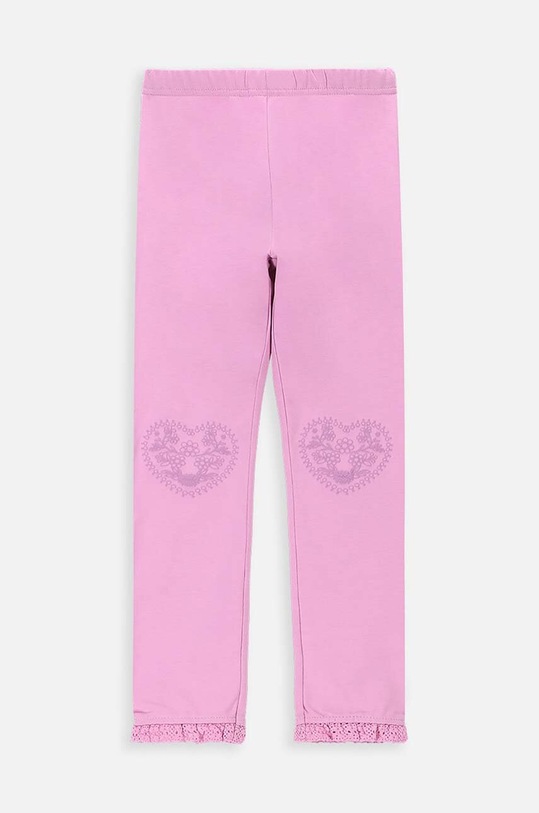 Coccodrillo legginsy dziecięce aplikacja różowy WC4122102GEK