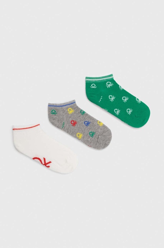 United Colors of Benetton skarpetki dziecięce 3-pack skarpetki krótkie zielony 6AO307032.G.Seasonal