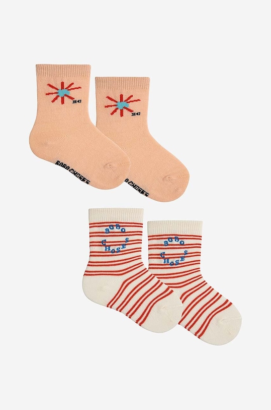 Bobo Choses skarpetki dziecięce 2-pack skarpetki długie pomarańczowy 124AH006