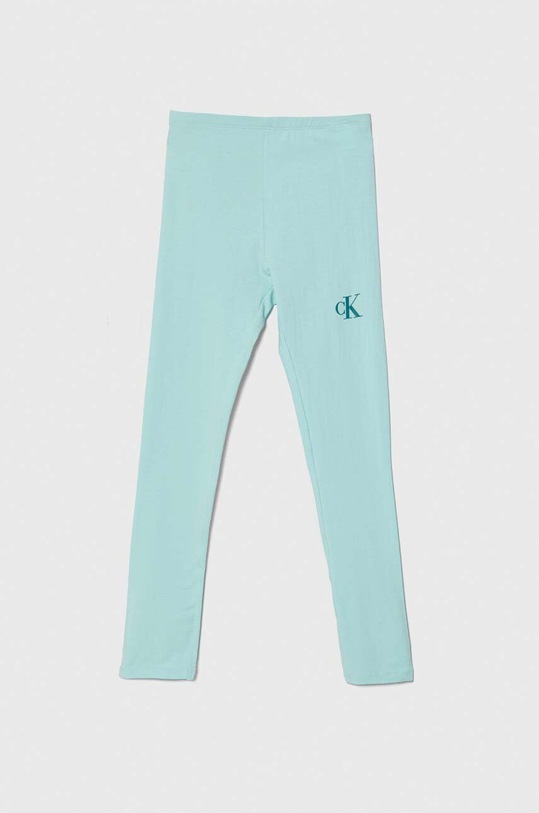 Dětské legíny Calvin Klein Jeans pletenina tyrkysová IG0IG02137.128.176.PPYH