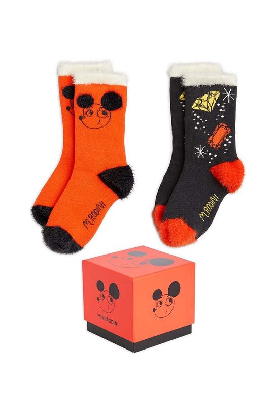 Detské ponožky Mini Rodini 2-pak dlhé ponožky oranžová 2416011300