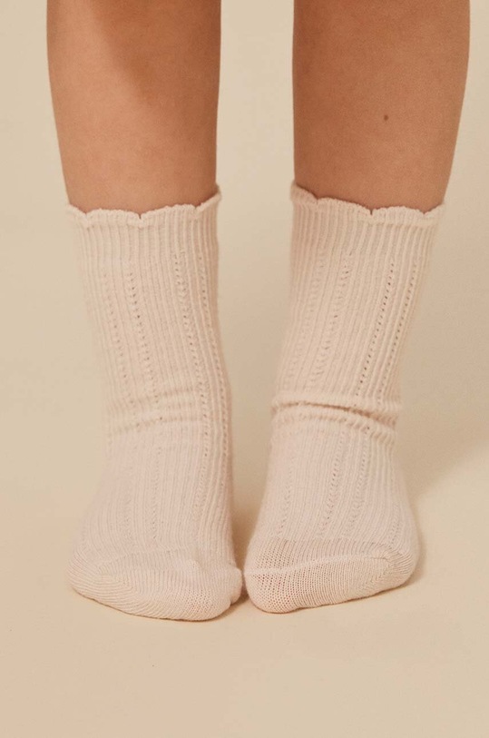 Chłopiec Konges Sløjd skarpetki dziecięce 3-pack KS100033 beżowy