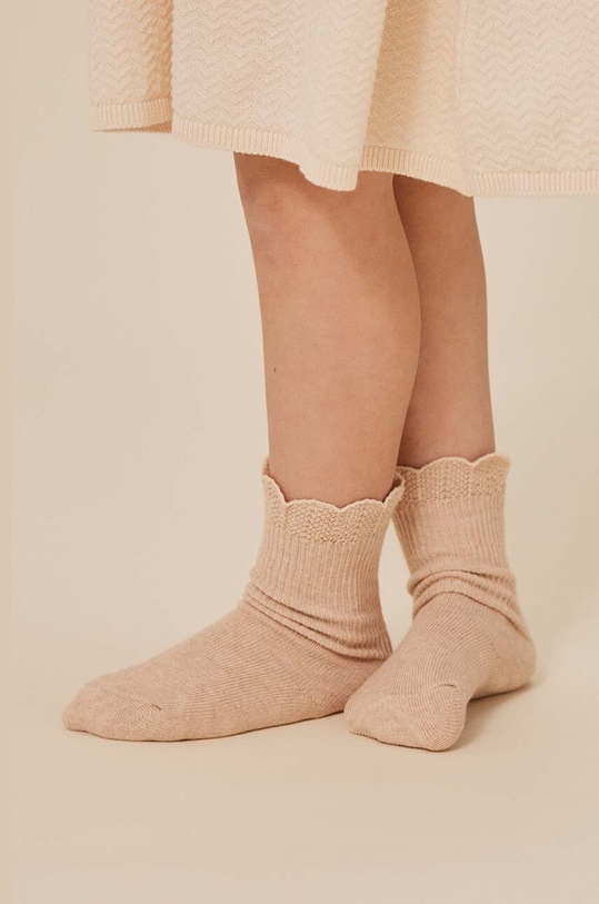 Konges Sløjd skarpetki dziecięce 3-pack beżowy KS100033