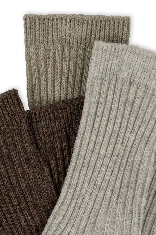 Konges Sløjd skarpetki dziecięce 3-pack KS100039 brązowy SS24