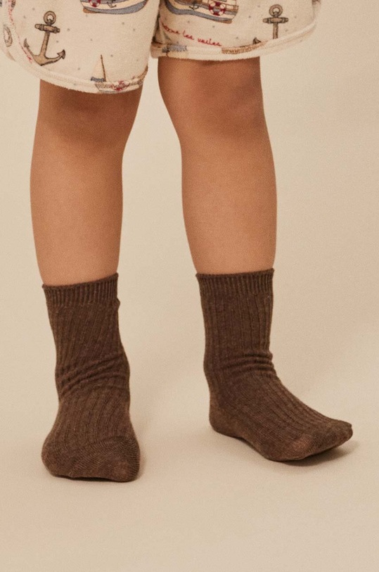 Chłopiec Konges Sløjd skarpetki dziecięce 3-pack KS100039 brązowy