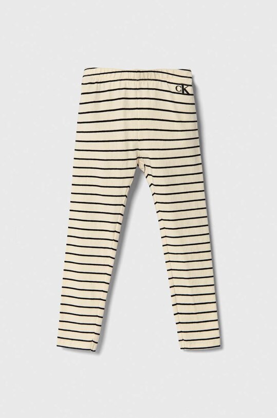 Calvin Klein Jeans legginsy dziecięce wzorzyste beżowy IN0IN00139.PPYH