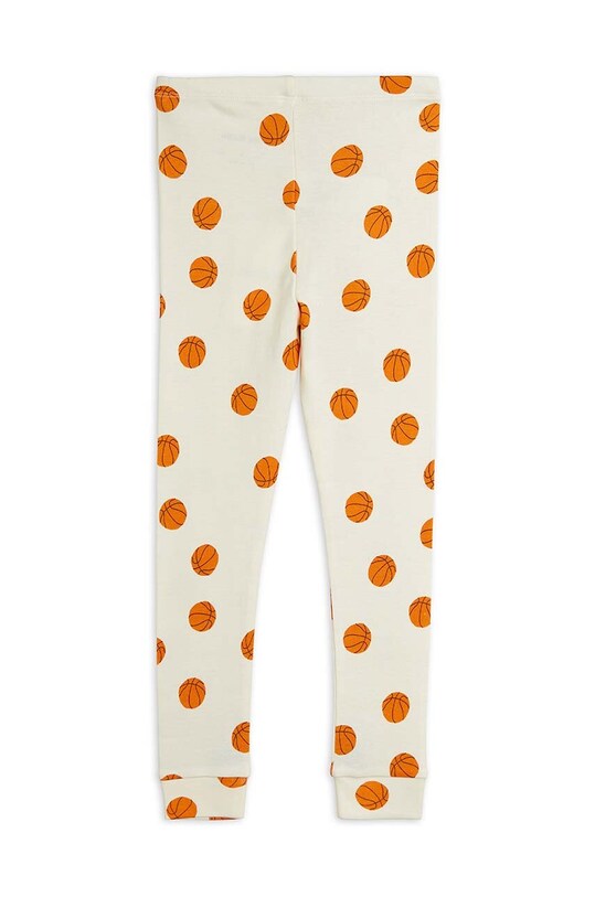 Detské bavlnené legíny Mini Rodini Basketball 2423013411 biela SS24