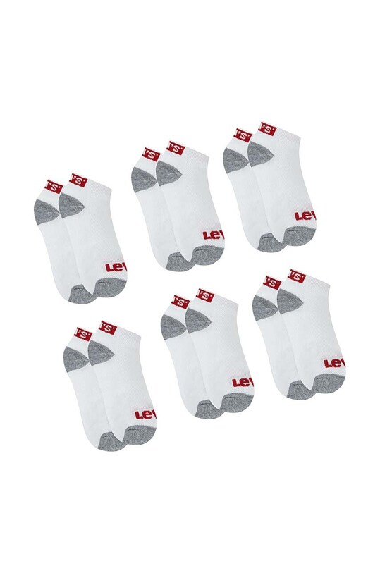 Дитячі шкарпетки Levi's LHN BOX TAB LOW CUT 6PK 6-pack короткі шкарпетки білий BL0267