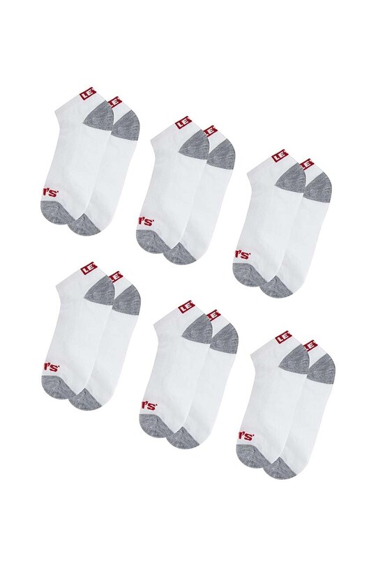 Дитячі шкарпетки Levi's LHN BOX TAB LOW CUT 6PK 6-pack BL0267 білий AA00