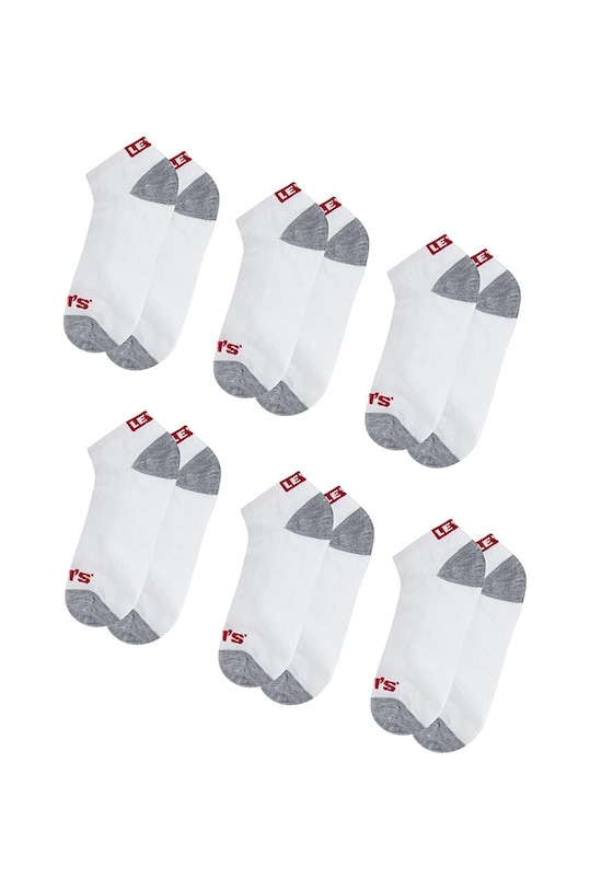 Detské ponožky Levi's LHN BOX TAB LOW CUT 6PK 6-pak BL0267 biela AA00