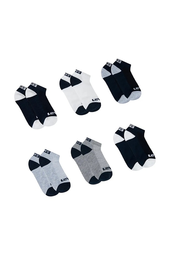 Detské ponožky Levi's LHN BOX TAB LOW CUT 6PK 6-pak BL0267 sivá AA00