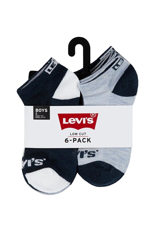 Chlapec Detské ponožky Levi's LHN BOX TAB LOW CUT 6PK 6-pak BL0267 sivá