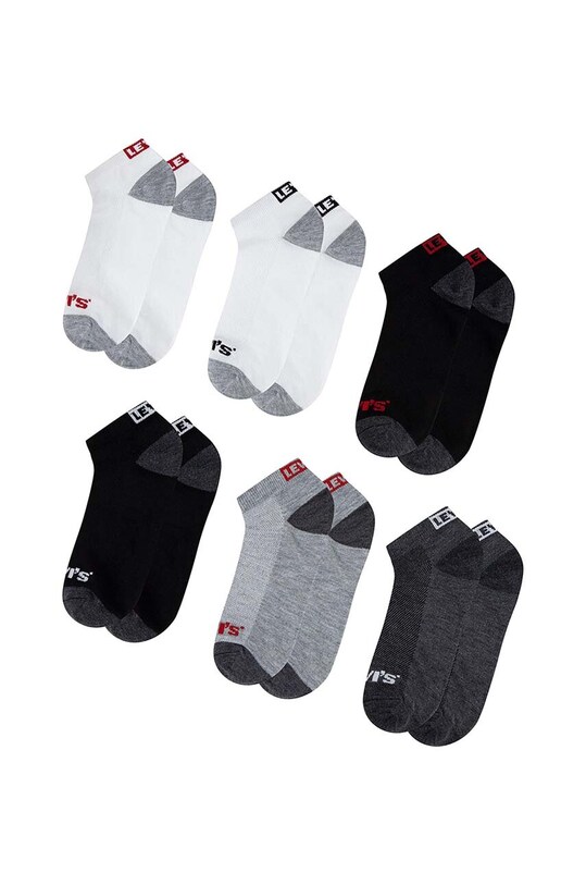 Levi's skarpetki dziecięce LHN BOX TAB LOW CUT 6PK 6-pack BL0267 czarny AA00