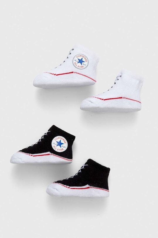 Ponožky pre bábätká Converse 2-pak krátke ponožky čierna MC0001