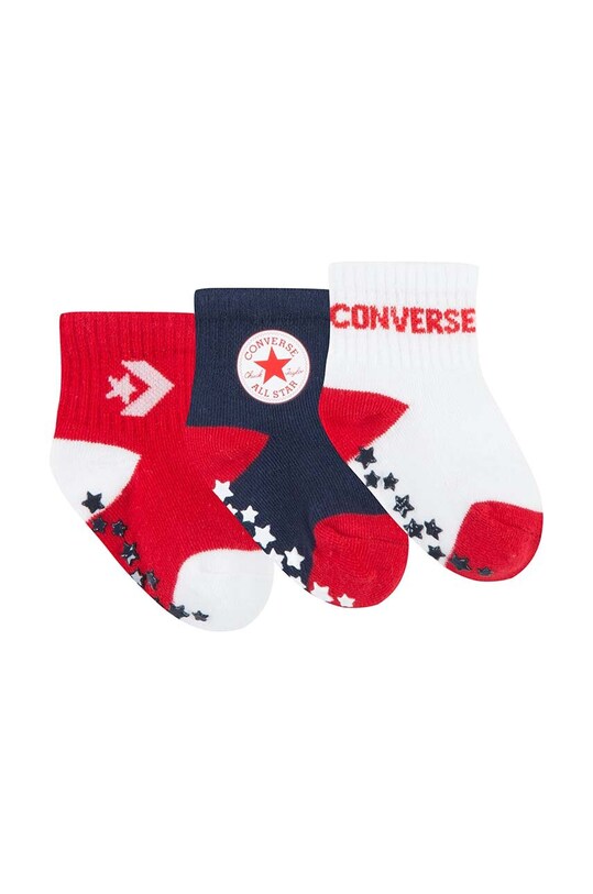 Ponožky pre bábätká Converse 3-pak krátke ponožky červená MC0011