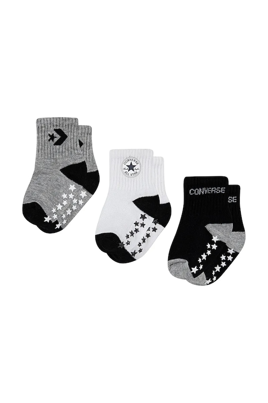 Шкарпетки для немовлят Converse 3-pack короткі шкарпетки чорний MC0011