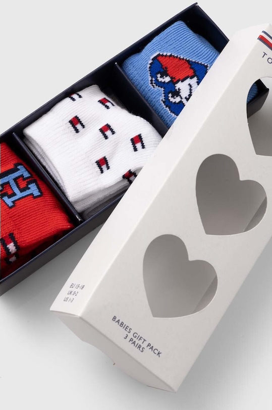 Chłopiec Tommy Hilfiger skarpetki niemowlęce 3-pack 701227697.PPYH czerwony