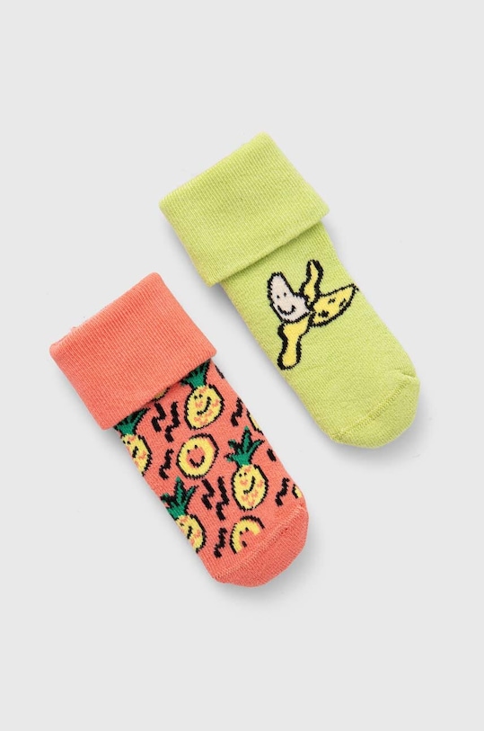 Happy Socks skarpetki dziecięce Kids Fruits Baby Terry Socks 2-pack P000828 żółty SS24