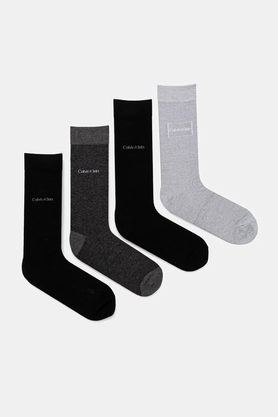Ponožky Calvin Klein 4-pak jednofarebný čierna 701229430