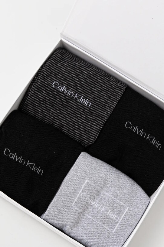Ponožky Calvin Klein 4-pak 701229430 čierna AW24
