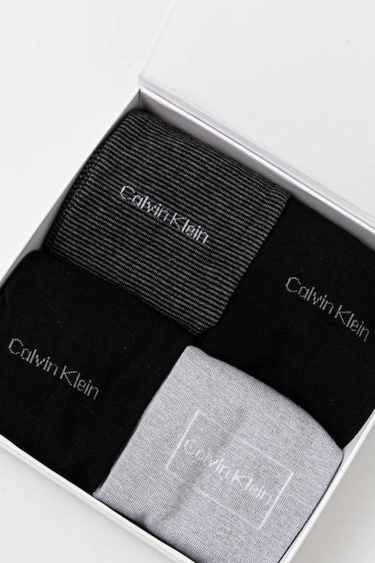 Ponožky Calvin Klein 4-pak 701229430 čierna AW24