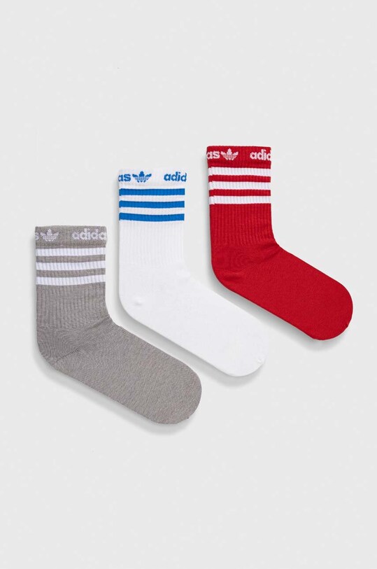 Ponožky adidas Originals 3-pak dlhé ponožky sivá IU2680