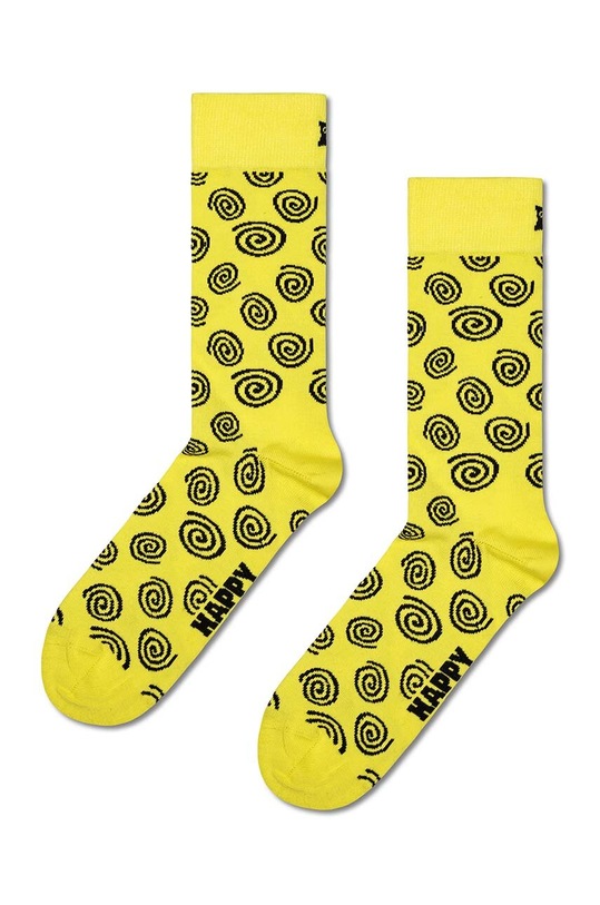 Happy Socks sosete Swirl Sock sosete lungi galben P000748