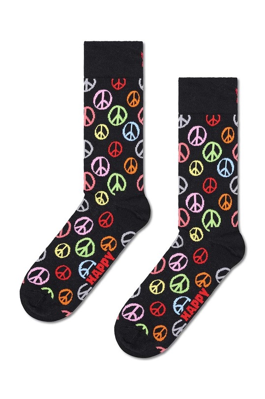 Ponožky Happy Socks Peace dlouhé ponožky černá P000729